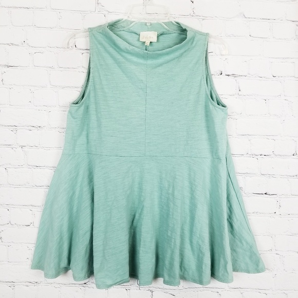 Anthropologie Tops - Anthro|Deletta Mock Neck Peplum Tank Blouse